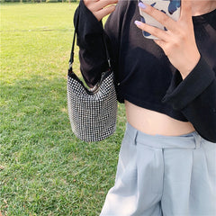 Sequins Shoulder Bag Women's Casual Crossbody Bucket Bag
