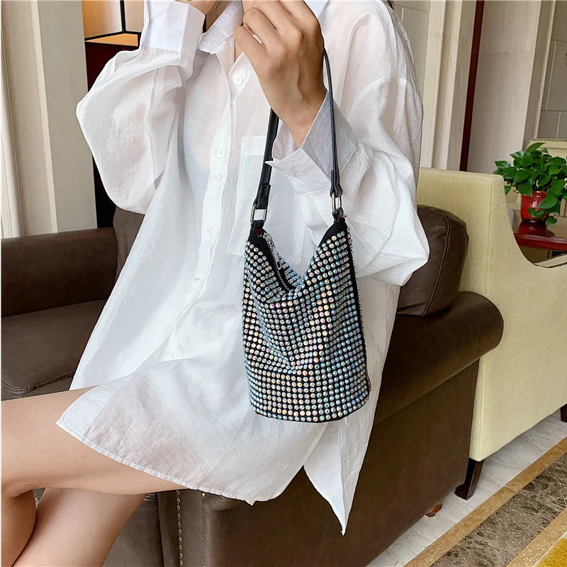 Sequins Shoulder Bag Women's Casual Crossbody Bucket Bag