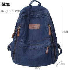 Denim Women Backpack Retro Travel Bagpack