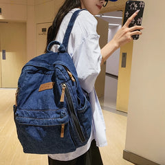 Denim Women Backpack Retro Travel Bagpack