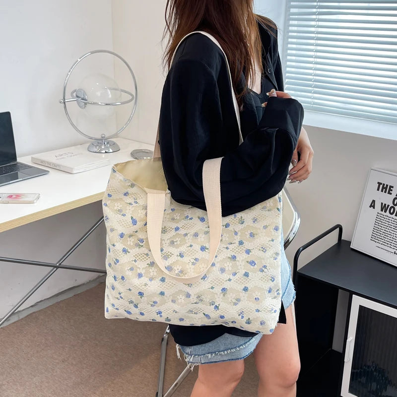 Casual Canvas Top Handle Shoulder Bags Large Capacity