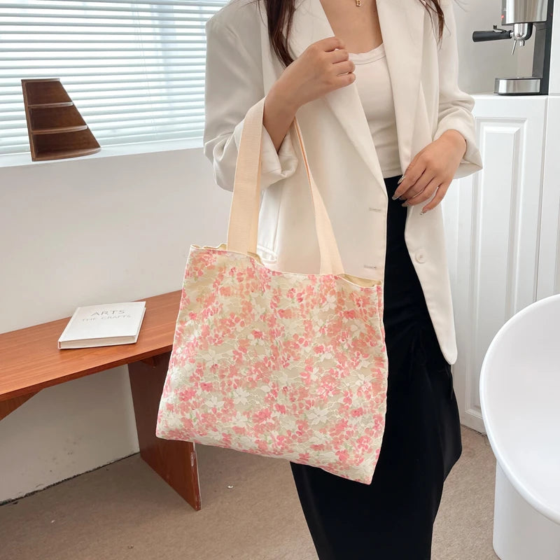 Casual Canvas Top Handle Shoulder Bags Large Capacity