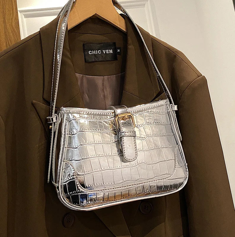Small PU Leather Underarm Bag Women Shoulder Crossbody Tote