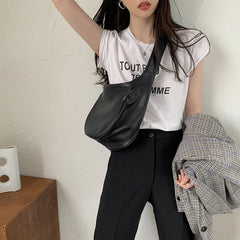 Women's Dumpling Bag Large Capacity PU Leather Shoulder Crossbody Messenger Hand