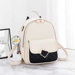 Small Backpack Women Casual PU Leather Female Bagpack