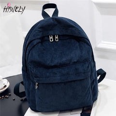 Corduroy Women School Backpack Teenger Girl School Bags