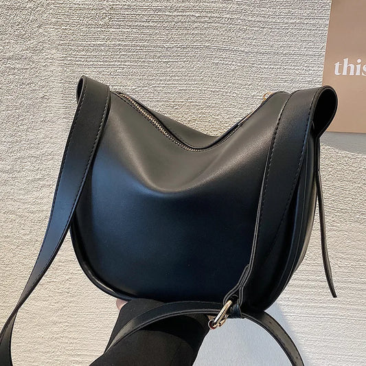 Women's Casual One Shoulder Messenger Bag - Large Capacity Bucket Bag