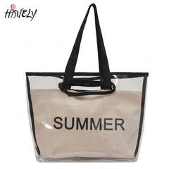 Transparent Tote Bag Jelly PVC Large Capacity Shoulder Bags for Women Handbags