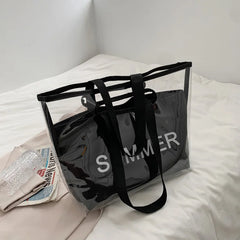 Transparent Tote Bag Jelly PVC Large Capacity Shoulder Bags for Women Handbags