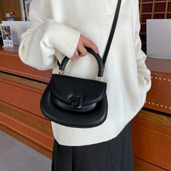 Niche Ladies Saddle Bag Women's PU Handbag Adult Girls Shoulder Bag