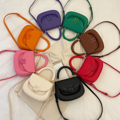 Niche Ladies Saddle Bag Women's PU Handbag Adult Girls Shoulder Bag