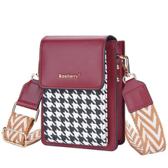Small Crossbody Bags Women PU Leather Messenger Bag Wide Shoulder Strap