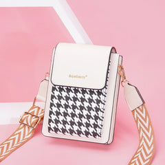 Small Crossbody Bags Women PU Leather Messenger Bag Wide Shoulder Strap