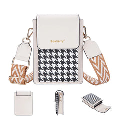 Small Crossbody Bags Women PU Leather Messenger Bag Wide Shoulder Strap