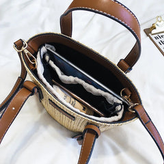 Summer Beach Rattan Woven Straw Bag Big Shoulder Tote Bohemia Handbag