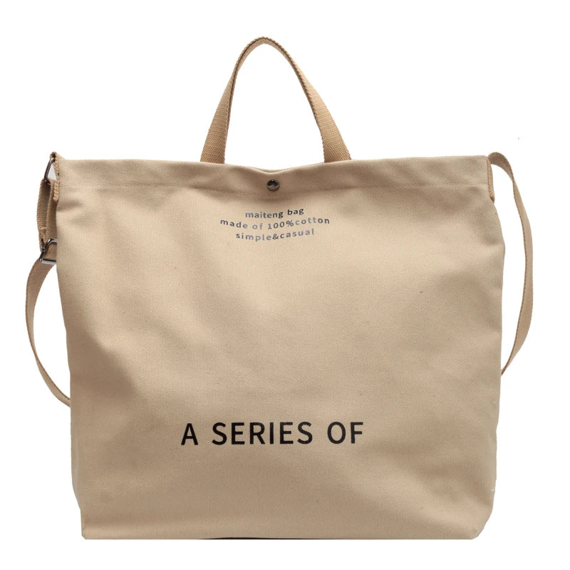 Students Canvas Tote Female Women Crossbody Shoulder Bags High Capacity