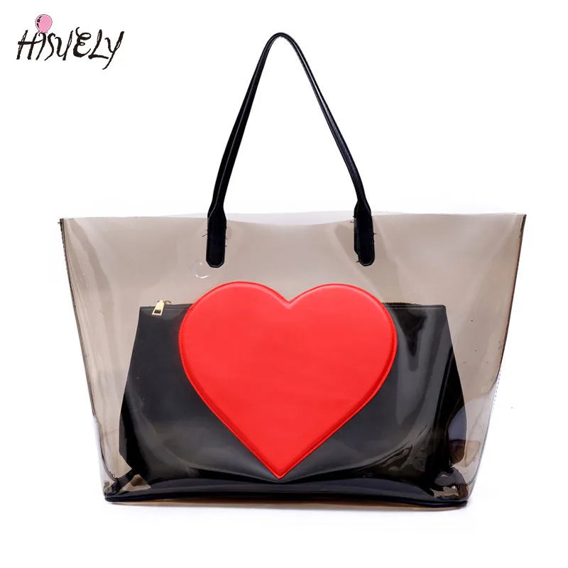 Summer Beach Bag Clear Transparent Bags Women Shoulder Bags Large Capacity