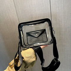 Clear PVC Crossbody Bag for Women Shoulder Travel Handbag
