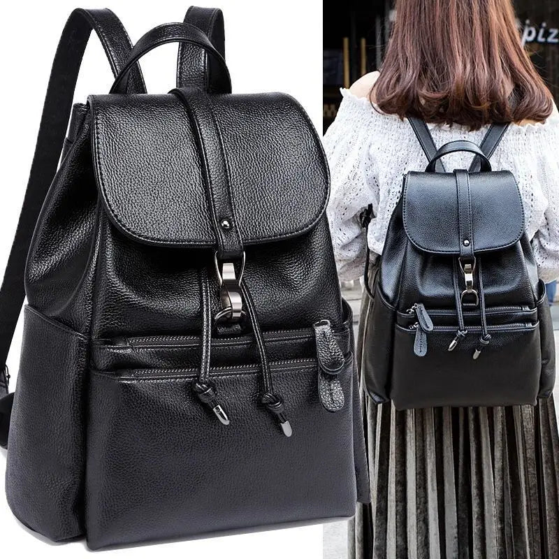 Leather Backpack for Teenage Girls - High Youth Backpack