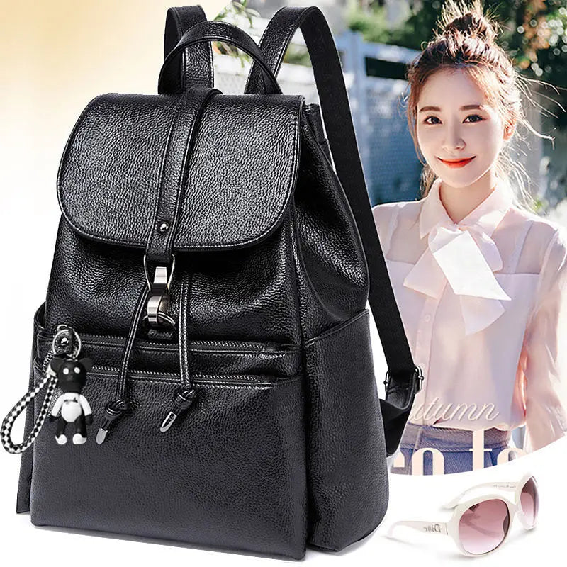 Leather Backpack for Teenage Girls - High Youth Backpack