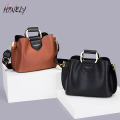 Vintage Letter Bucket Bag High Retro Crossbody Tote Handbag