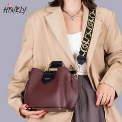 Vintage Letter Bucket Bag High Retro Crossbody Tote Handbag