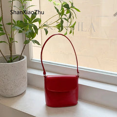 Vintage Leather Small Flap Messenger Bags for Women Shoulder Crossbody