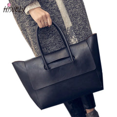 Women Tote Bag High Capacity PU Leather Handbags Brown Gray