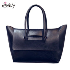Women Tote Bag High Capacity PU Leather Handbags Brown Gray