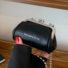 Women's Mini Chain Shoulder Bags Orange Party Clutch Kiss Lock Bags