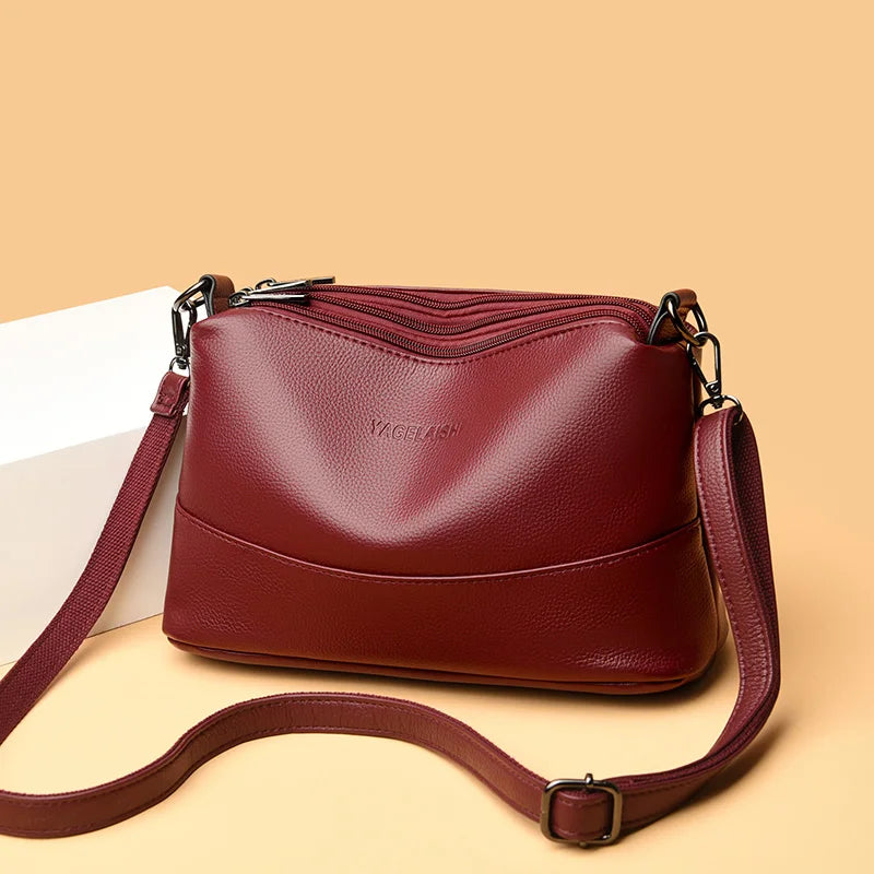Fashionable Genuine Leather Soft Women Handbags Large Capacity Shoulder Bag