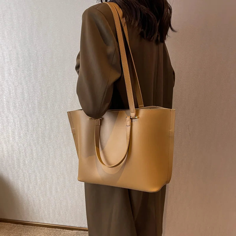 Fashionable PU Leather Women Bags Party Tote High Capacity