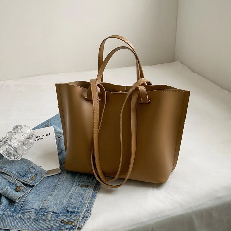 Fashionable PU Leather Women Bags Party Tote High Capacity