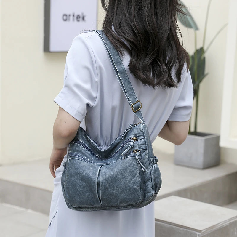 Fashionable Message PU Leather Women Shoulder Bags Business Lady Tote