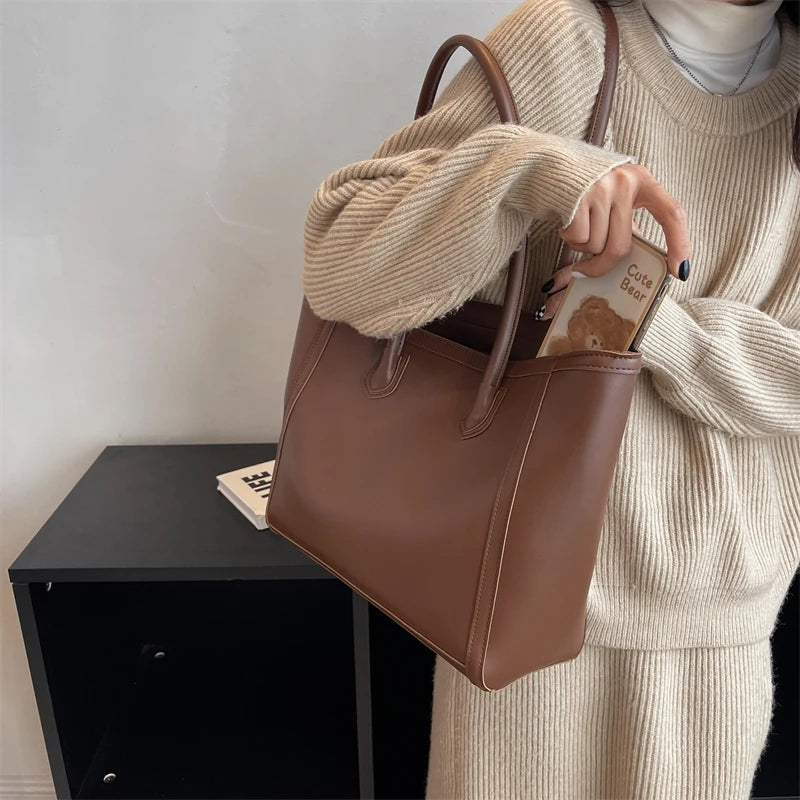 Fashionable Women Shoulder Bags Tote Multi-function PU Leather Soft