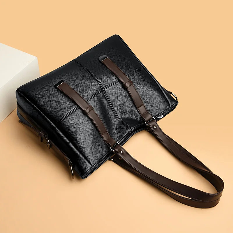Fashionable PU Leather Tote Women Bags Shoulder Handbags