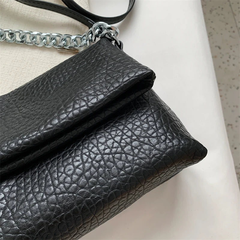 Fashionable Solid Chain Shine Women Bags Party High Capacity Tote Multifunction