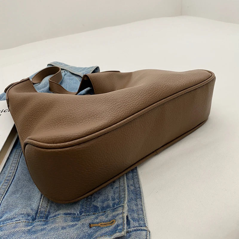 Trendy Women Shoulder Bag PU Leather Casual Tote Handbag Large Capacity