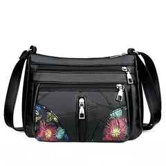 Floral PU Leather Women Handbags Cross Body Bag