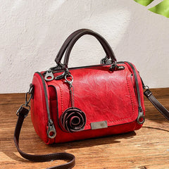 Flowers Pendant Handbag Women's Boston Bags Single Shoulder Bag
