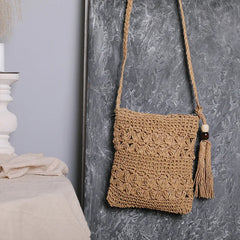 Hand-woven Bag Women Leisure Retro Shoulder Bags Beach Resort Retro Handbag