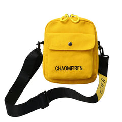Canvas Shoulder Bag Solid Color Women Messenger Bag Outdoor Casual Crossbody
