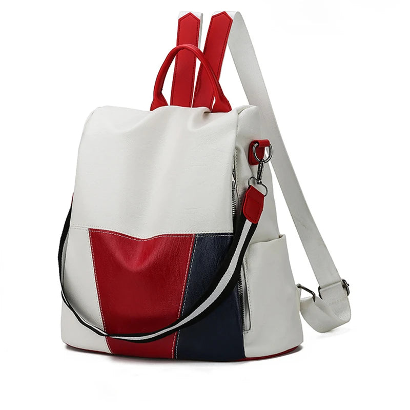 PU Leather Women Backpack Anti-Theft Travel Large School Bags for Teenage Girls