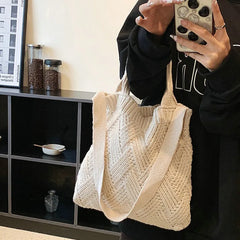 Retro Women's Crossbody Bag Knitted Woven Tote Bag
