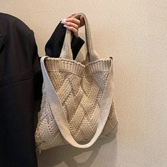 Retro Women's Crossbody Bag Knitted Woven Tote Bag