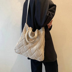 Retro Women's Crossbody Bag Knitted Woven Tote Bag