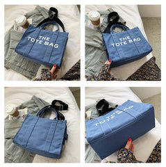 Literary Letters Large Canvas Crossbody Bag for Women
