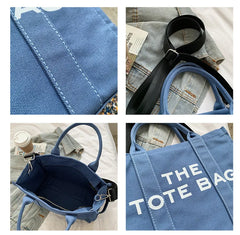 Literary Letters Large Canvas Crossbody Bag for Women