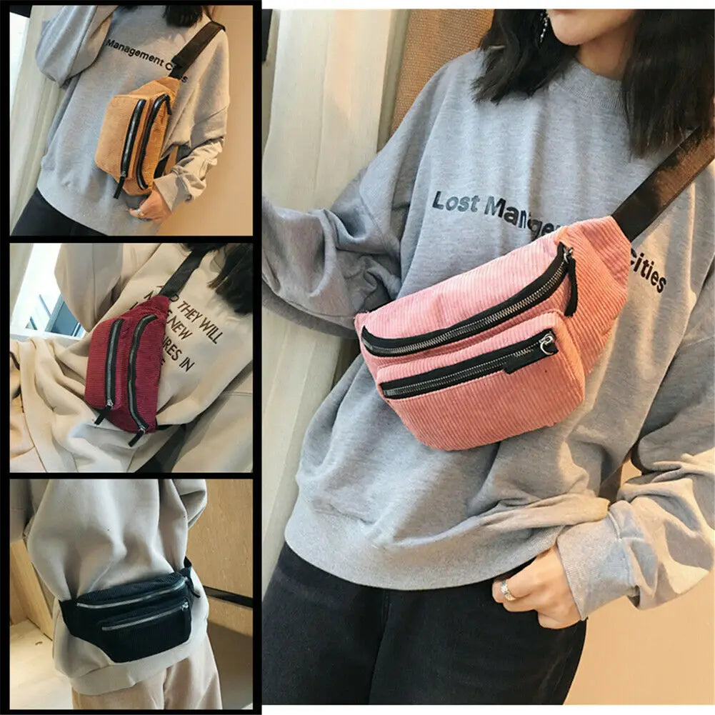 Canvas Fanny Pack Street Money Bag Bum Belt Bags