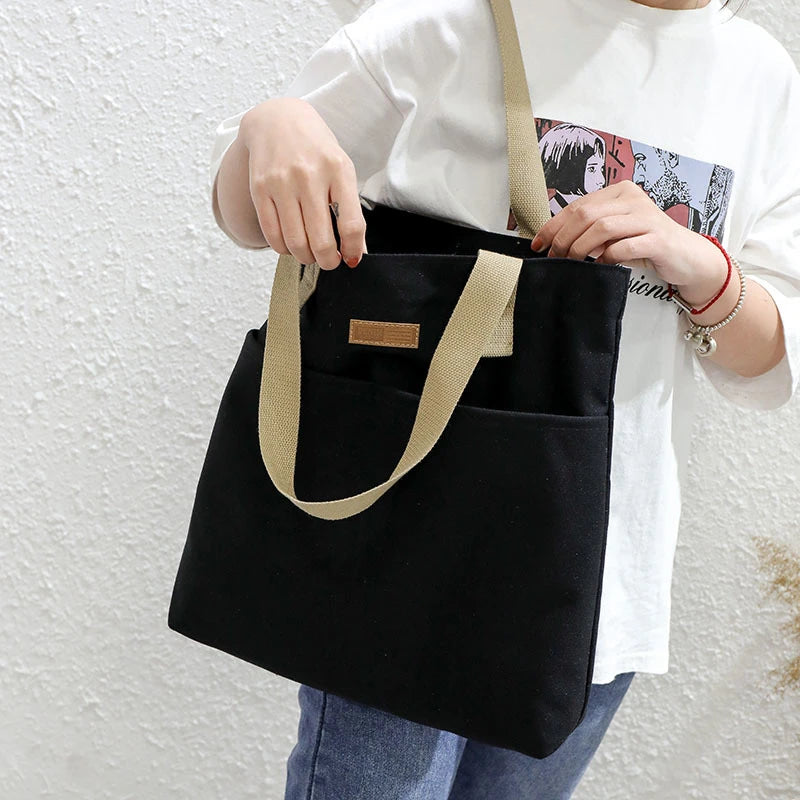 Canvas Space Girl Handbag Large Capacity Shopping Shoulder Bag